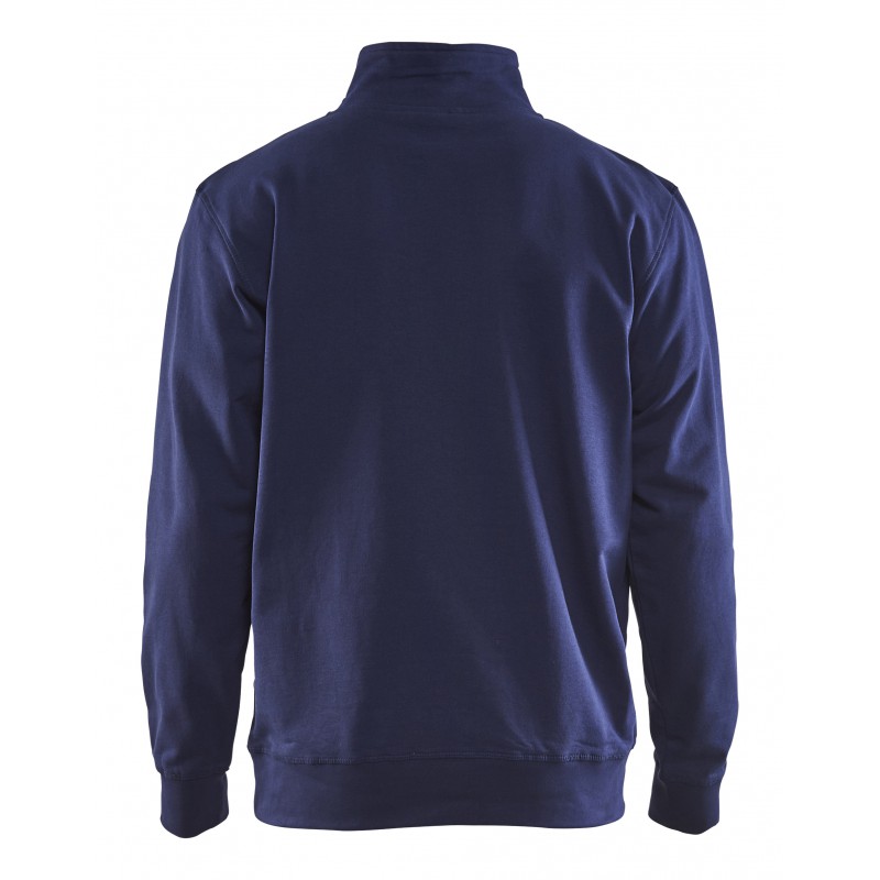 Sweatshirt bi-colour met halve rits Sweatshirt bi-colour met halve rits