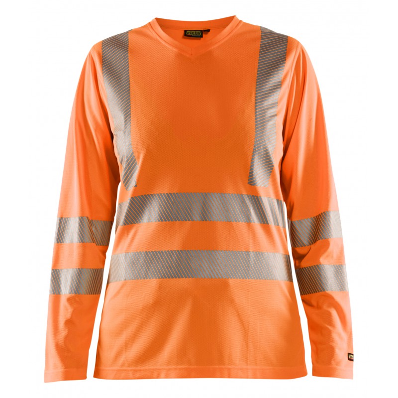 Dames T-shirt lange mouw High Vis