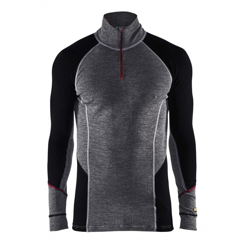 Onderhemd zip-neck 100% merino XWARM
