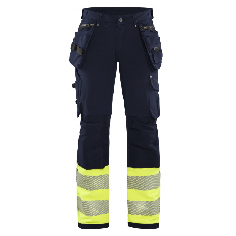 Dames High Vis 4-weg stretch werkbroek
