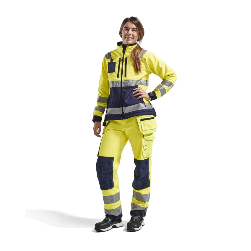 Dames Softshell werkbroek High Vis