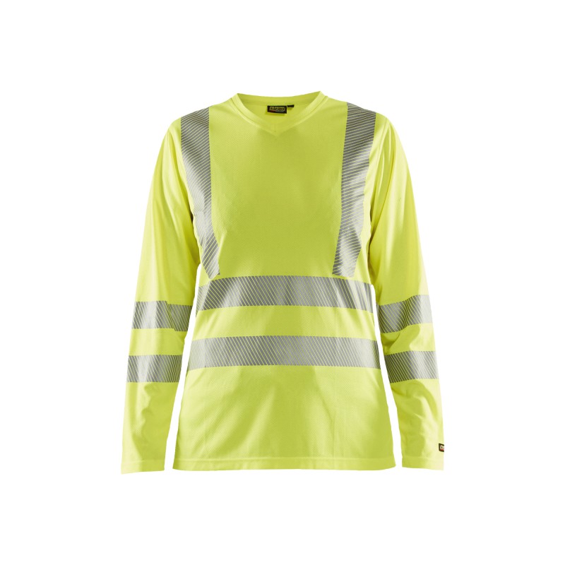 Dames T-shirt lange mouw High Vis