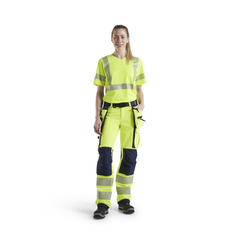 Dames High Vis 4-weg stretch werkbroek