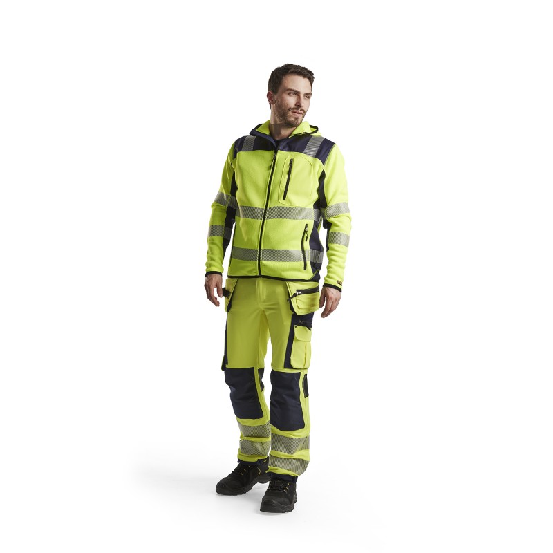 Gebreid vest met capuchon High Vis