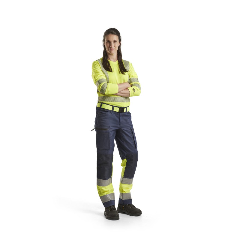 Dames werkbroek High Vis met stretch
