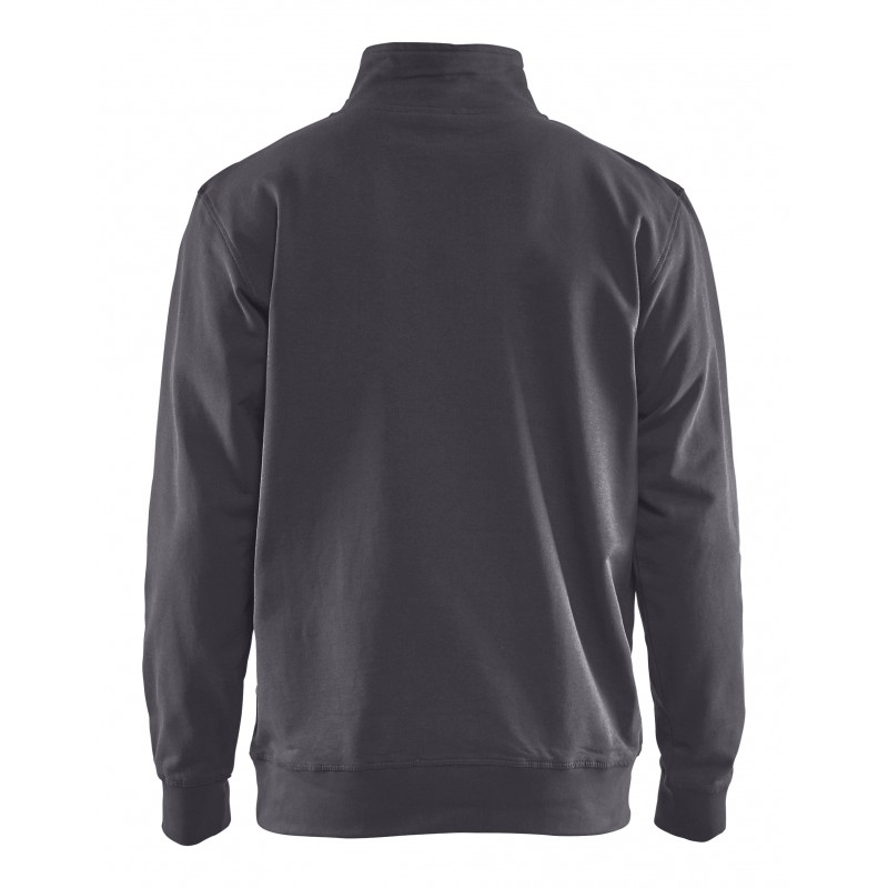 Sweatshirt bi-colour met halve rits Sweatshirt bi-colour met halve rits