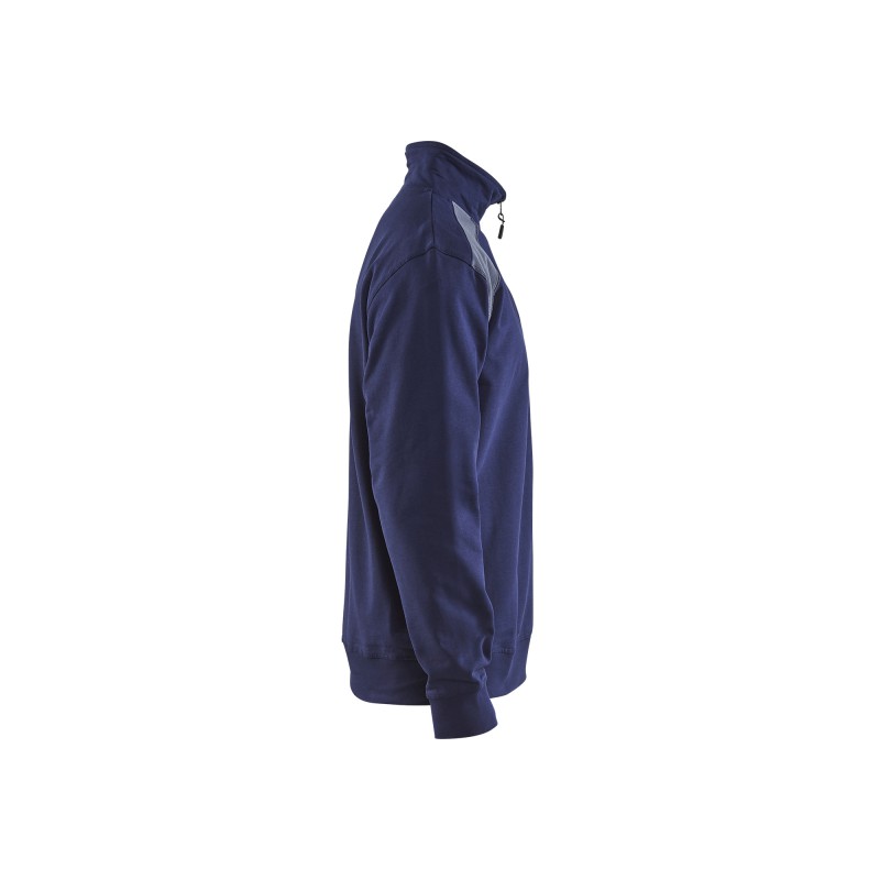 Sweatshirt bi-colour met halve rits Sweatshirt bi-colour met halve rits