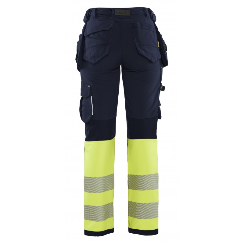 Dames High Vis 4-weg stretch werkbroek