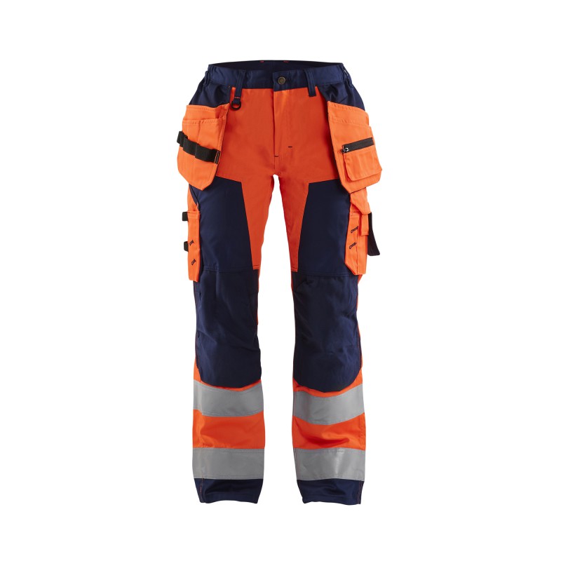 Dames werkbroek High Vis met spijkerzakken