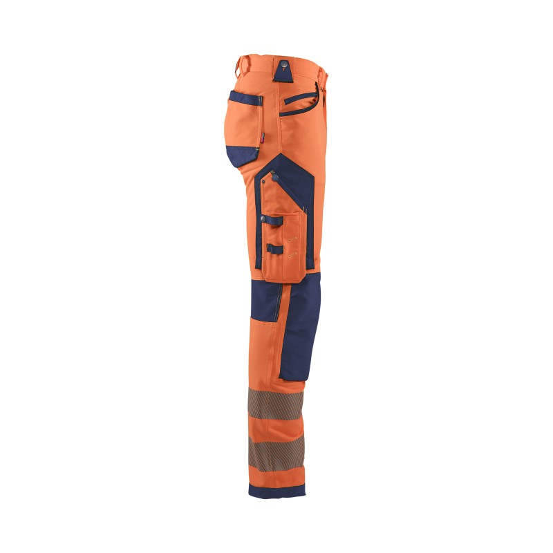 High Vis werkbroek met 4-weg stretch zonder spijkerzakken