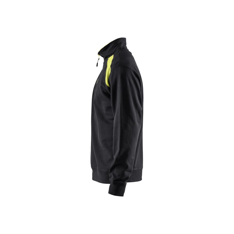 Sweatshirt bi-colour met halve rits Sweatshirt bi-colour met halve rits