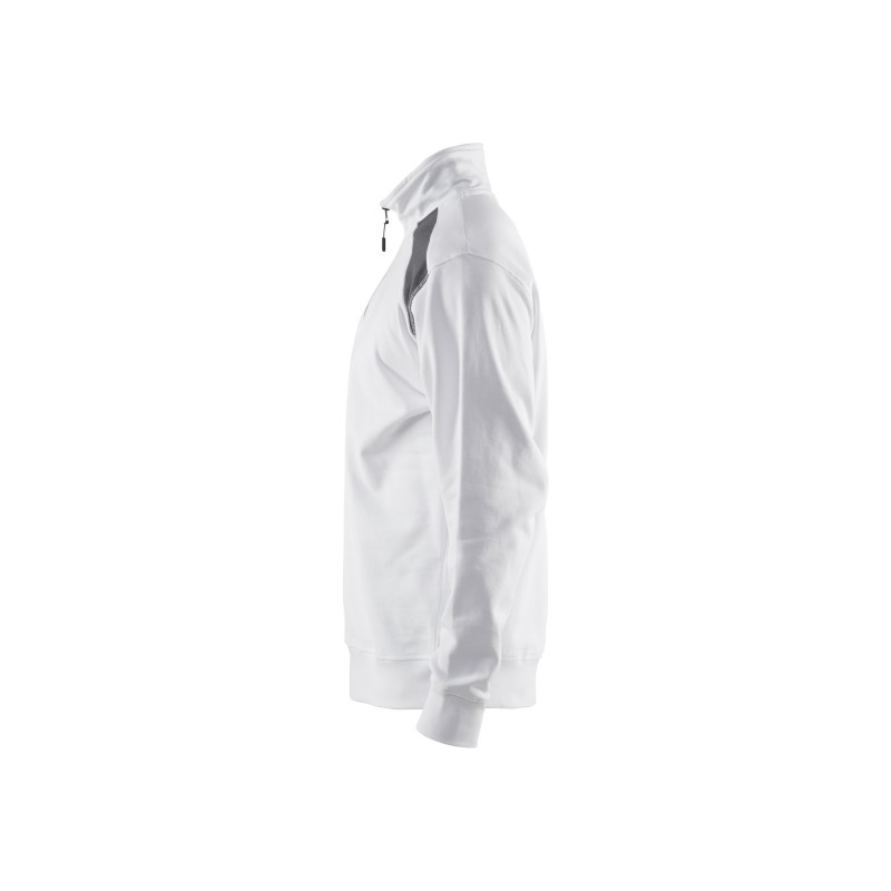Sweatshirt bi-colour met halve rits Sweatshirt bi-colour met halve rits