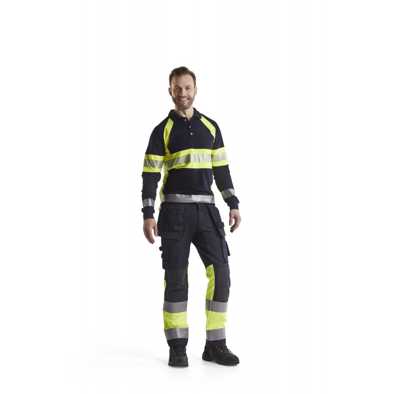 Multinorm piqué polo lange mouw