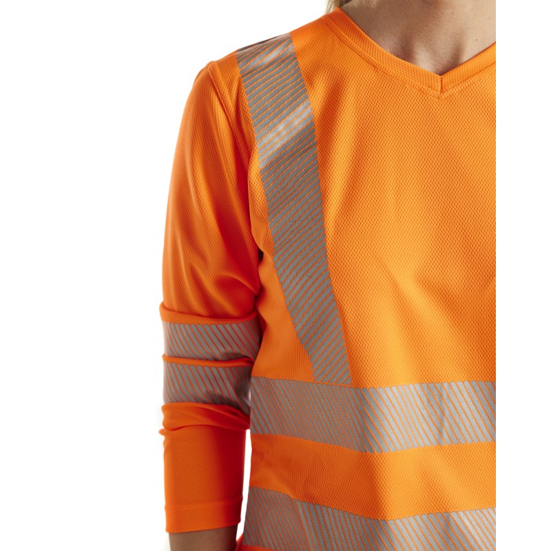 Dames T-shirt lange mouw High Vis