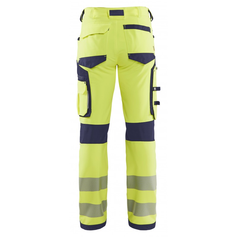 High Vis werkbroek met 4-weg stretch zonder spijkerzakken