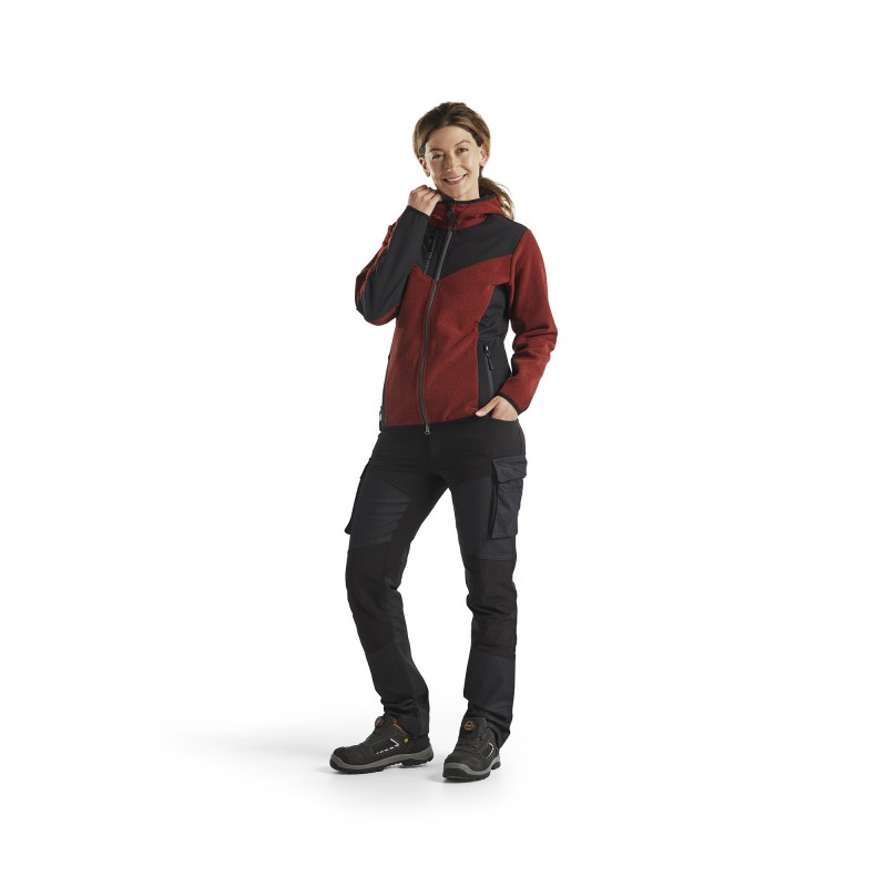 Gebreid damesjack met softshell