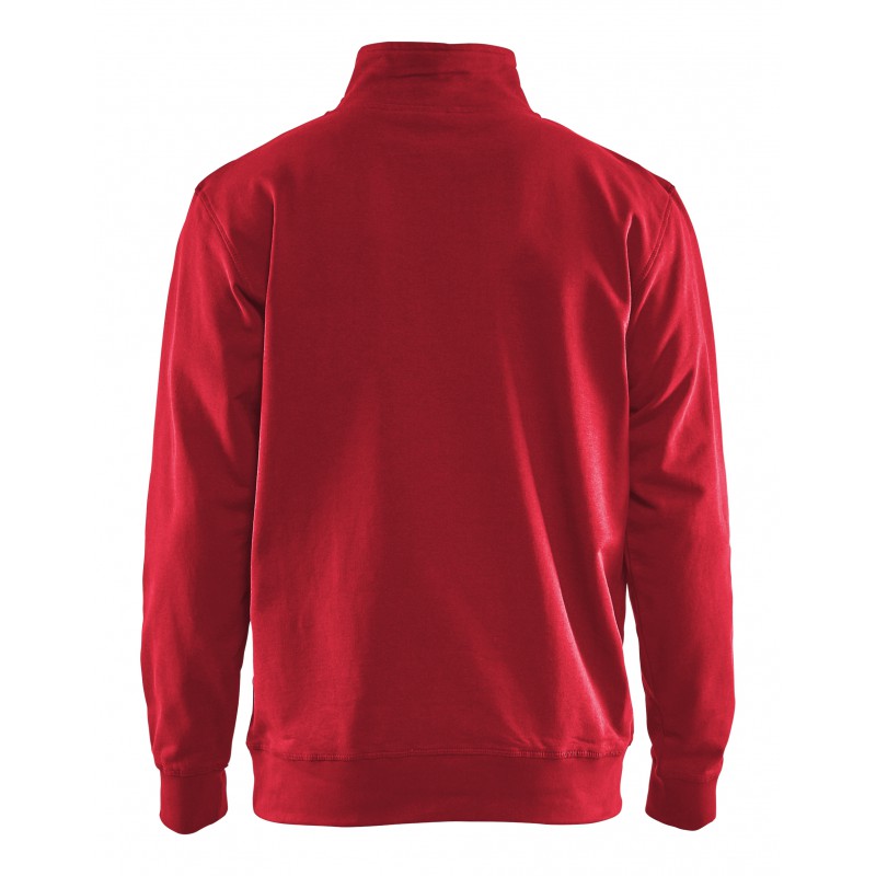 Sweatshirt bi-colour met halve rits Sweatshirt bi-colour met halve rits