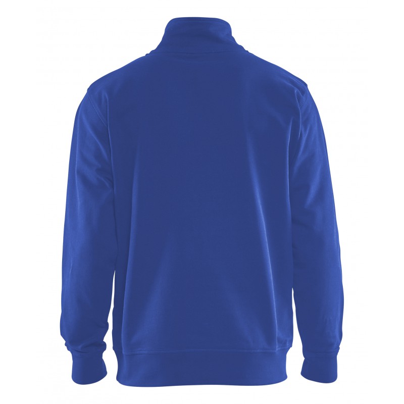 Sweatshirt bi-colour met halve rits Sweatshirt bi-colour met halve rits
