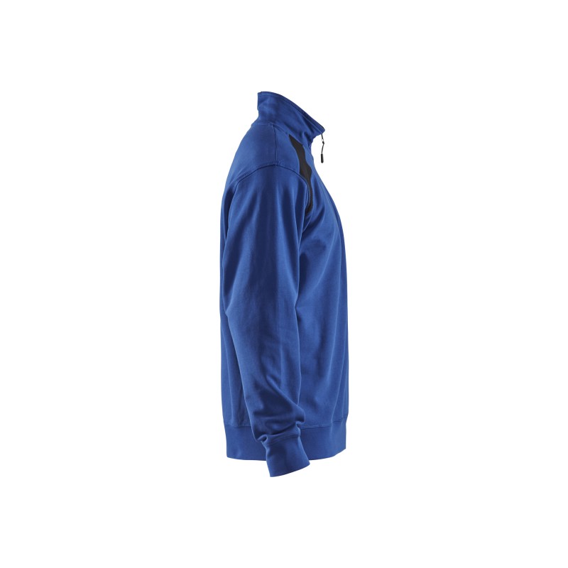 Sweatshirt bi-colour met halve rits Sweatshirt bi-colour met halve rits