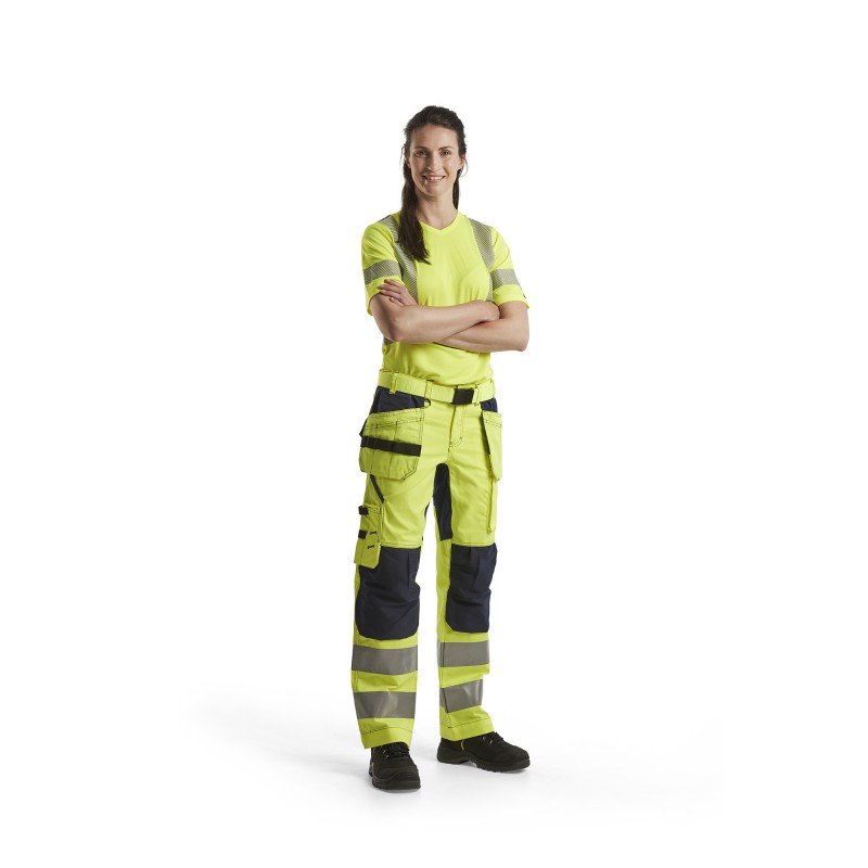 Dames werkbroek High Vis met stretch