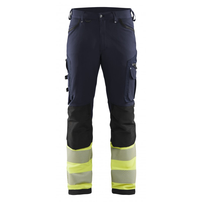 High Vis werkbroek met 4-weg stretch zonder spijkerzakken