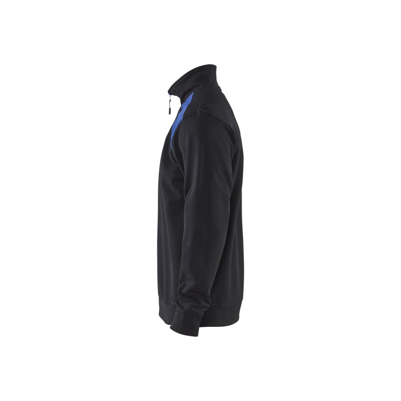 Sweatshirt bi-colour met halve rits Sweatshirt bi-colour met halve rits