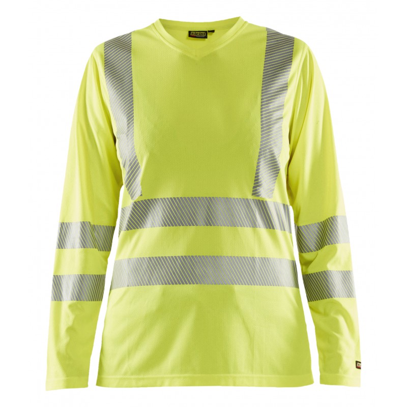 Dames T-shirt lange mouw High Vis