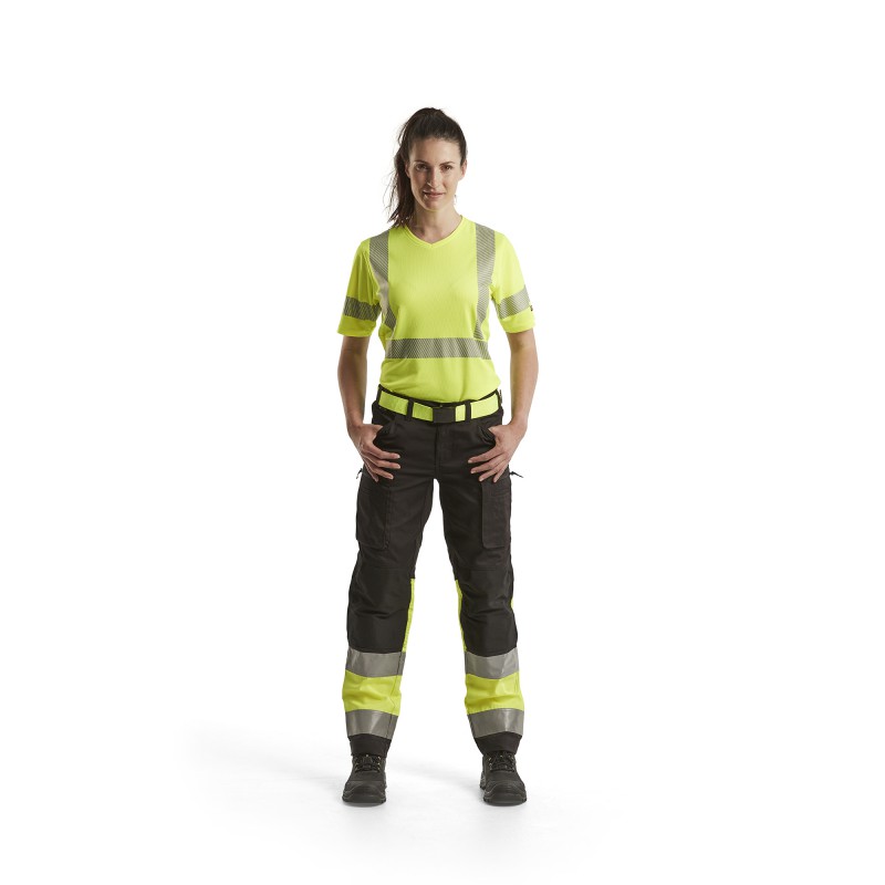 Dames werkbroek High Vis met stretch