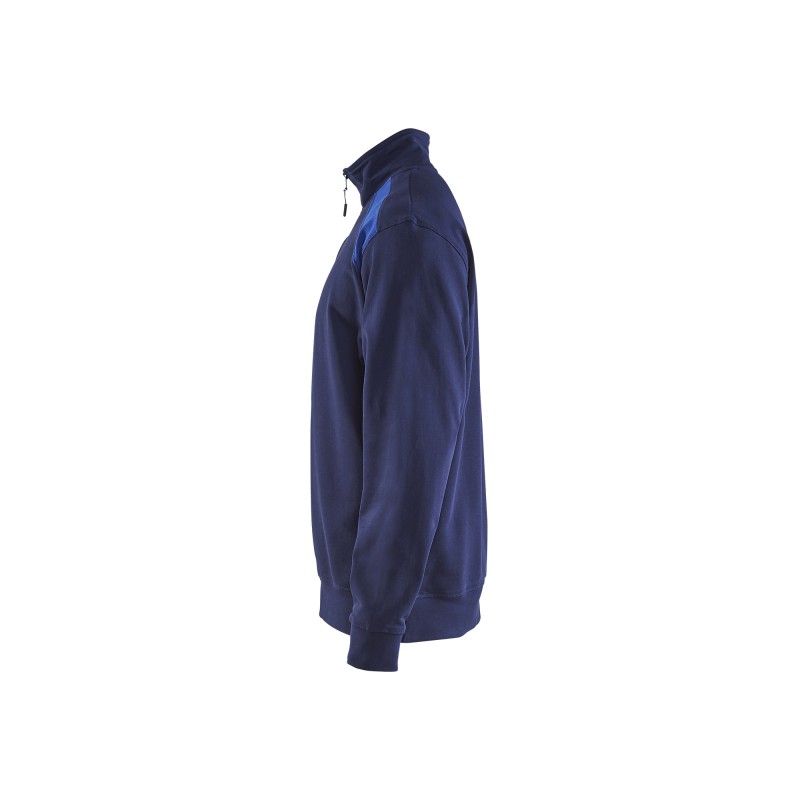 Sweatshirt bi-colour met halve rits Sweatshirt bi-colour met halve rits