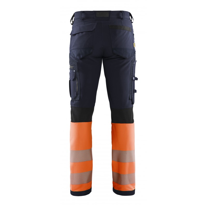 High Vis werkbroek met 4-weg stretch zonder spijkerzakken