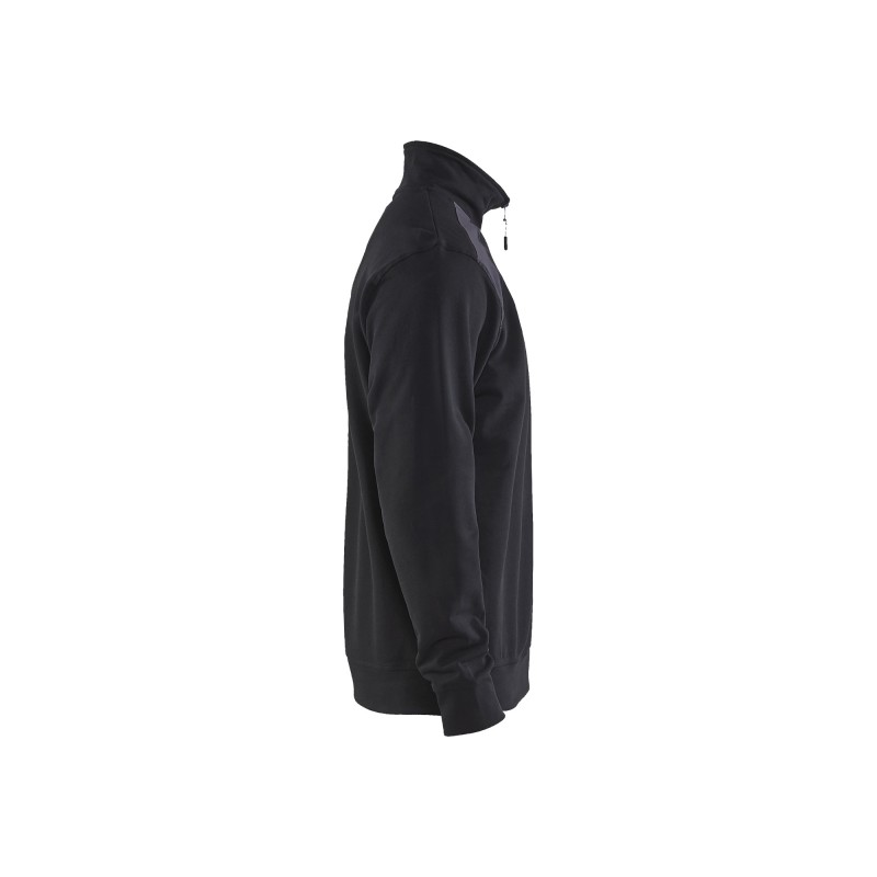 Sweatshirt bi-colour met halve rits Sweatshirt bi-colour met halve rits