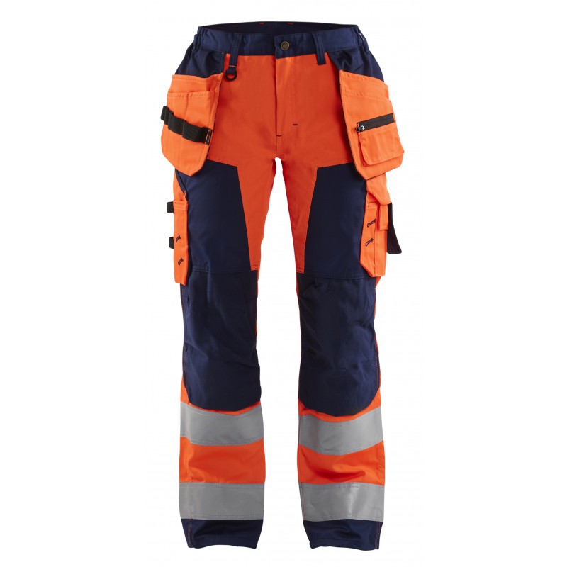 Dames werkbroek High Vis met spijkerzakken