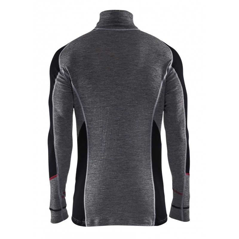 Onderhemd zip-neck 100% merino XWARM