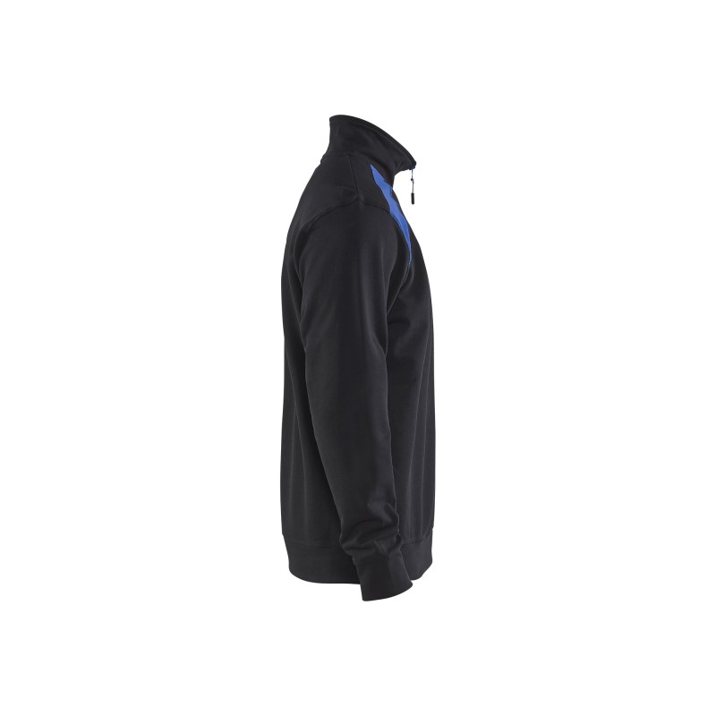 Sweatshirt bi-colour met halve rits Sweatshirt bi-colour met halve rits