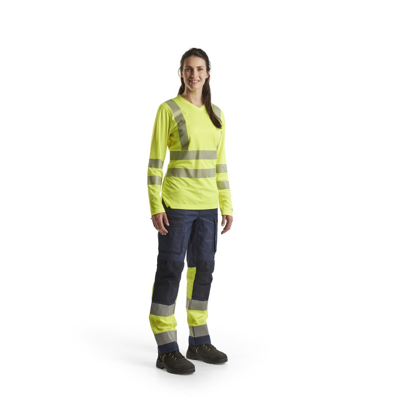 Dames T-shirt lange mouw High Vis