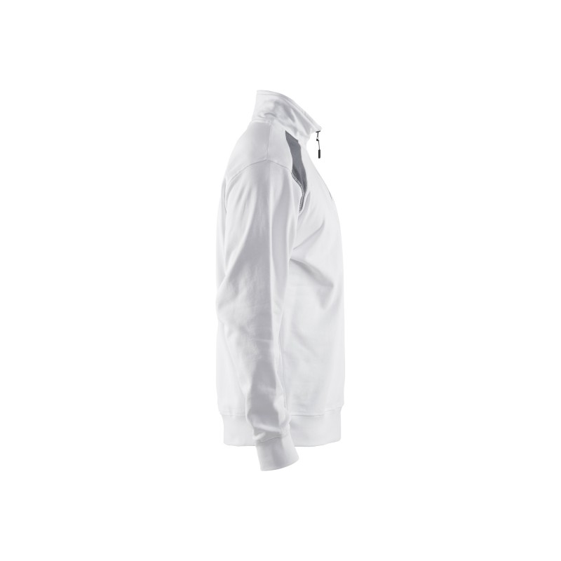 Sweatshirt bi-colour met halve rits Sweatshirt bi-colour met halve rits