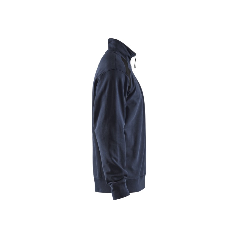 Sweatshirt bi-colour met halve rits Sweatshirt bi-colour met halve rits
