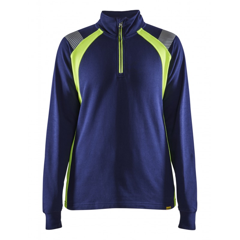 Dames sweatshirt halve rits Visible