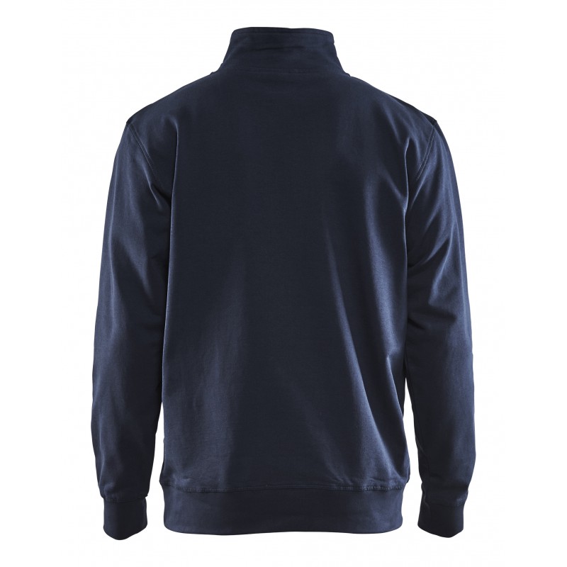 Sweatshirt bi-colour met halve rits Sweatshirt bi-colour met halve rits