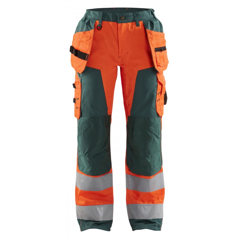 Dames werkbroek High Vis met spijkerzakken