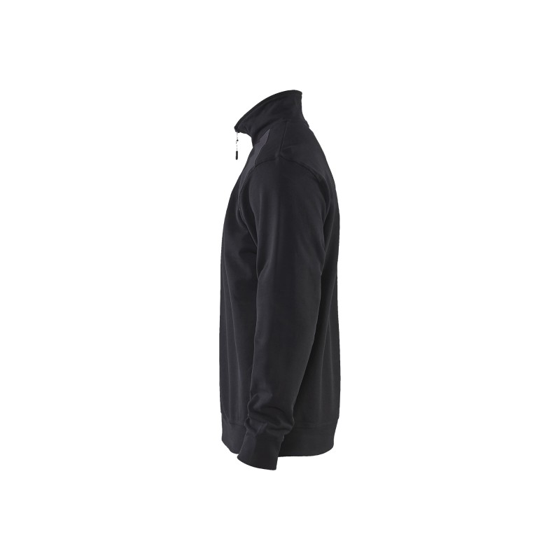 Sweatshirt bi-colour met halve rits Sweatshirt bi-colour met halve rits