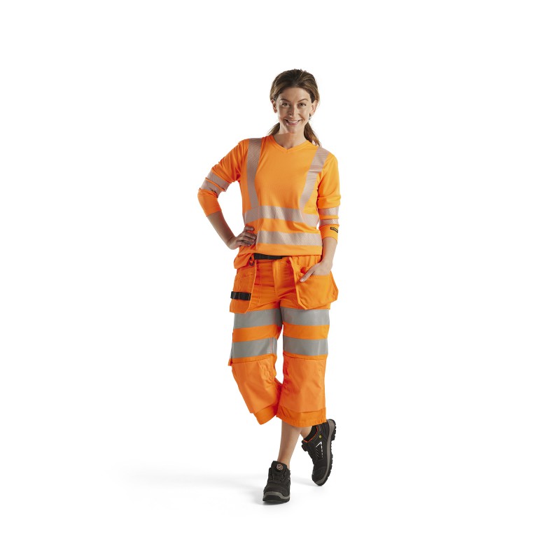 Dames T-shirt lange mouw High Vis
