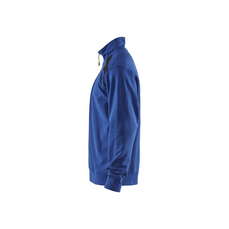 Sweatshirt bi-colour met halve rits Sweatshirt bi-colour met halve rits