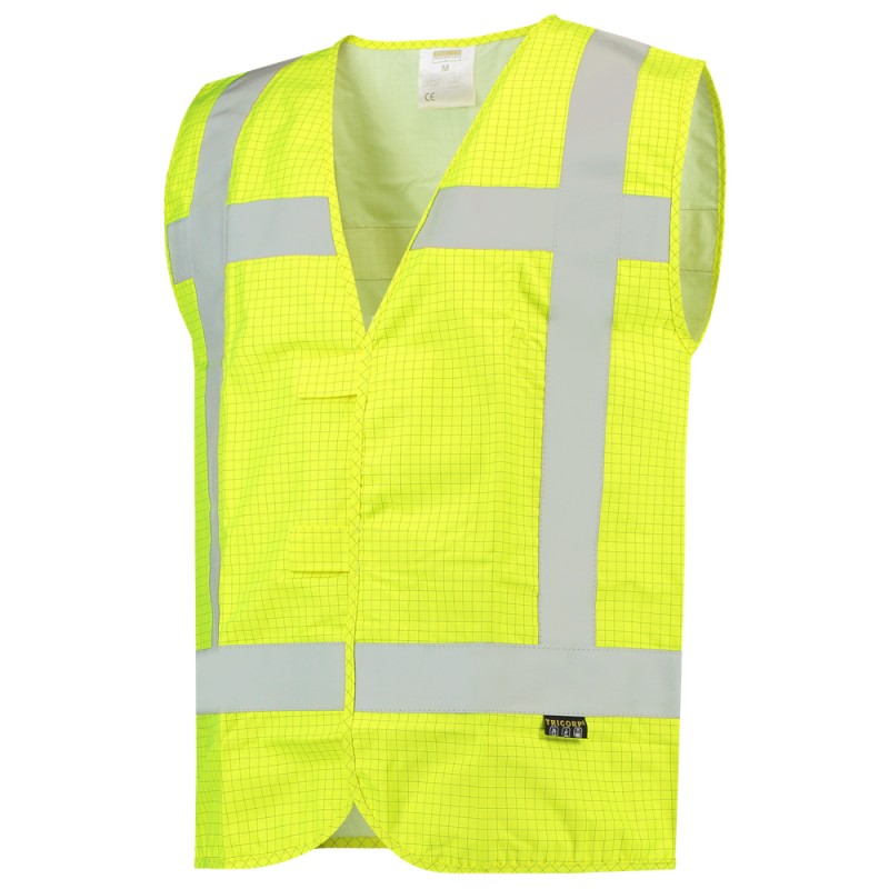 TRICORP 453018 Veiligheidsvest RWS Vlamvertragend Antistatisch fluor yellow