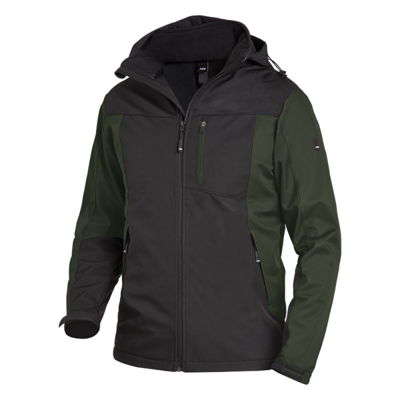 FHB JANNIK Softshell-Jack 1520 olijf/zwart