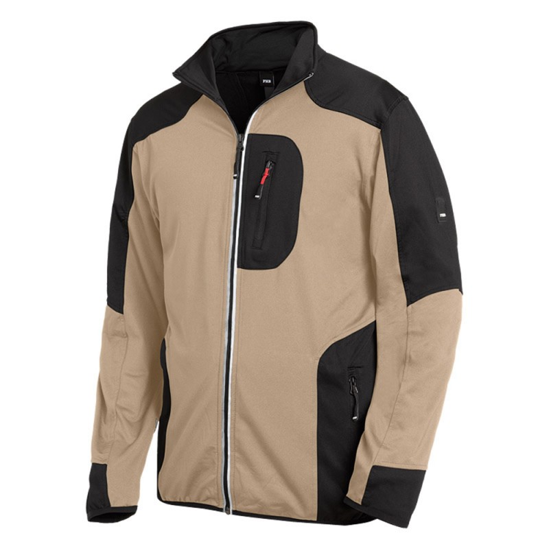 FHB RALF Jersey-Fleecejack FHB Fastdry 1320 beige/zwart