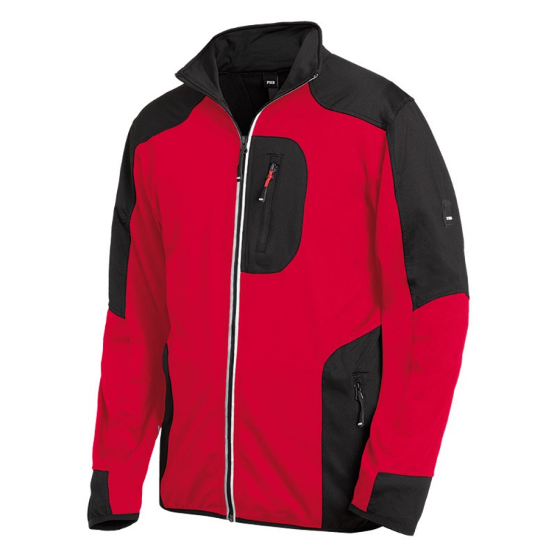 FHB RALF Jersey-Fleecejack FHB Fastdry 3320 rood/zwart