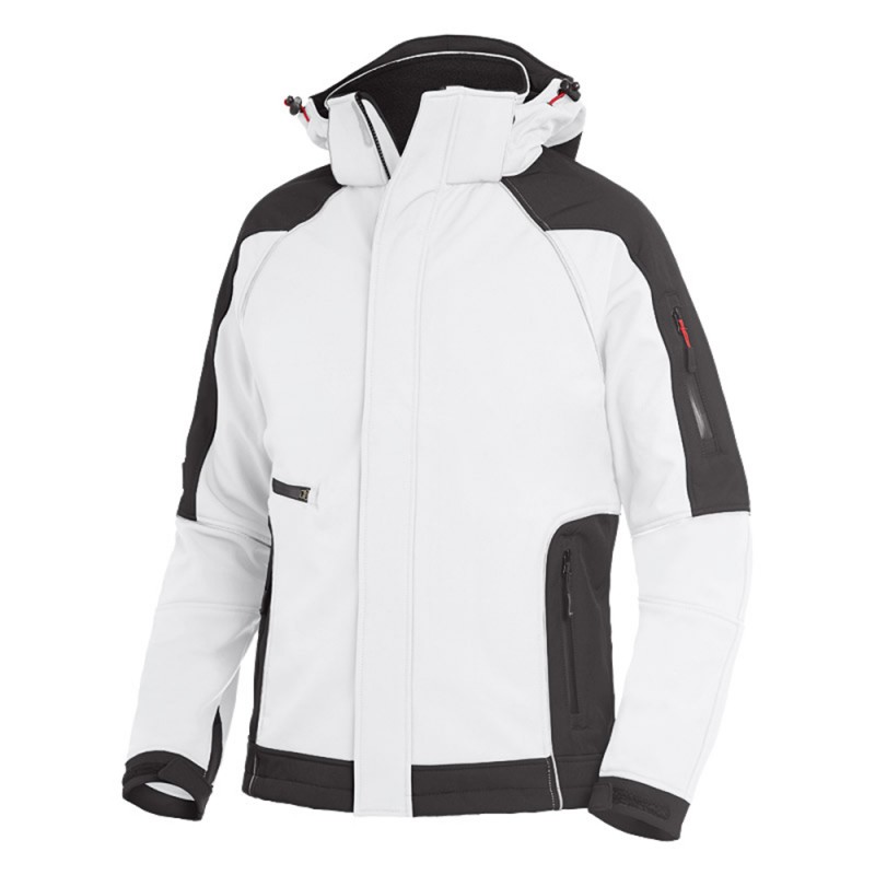 FHB WALTER Softshell-Jack 1012 wit/antraciet