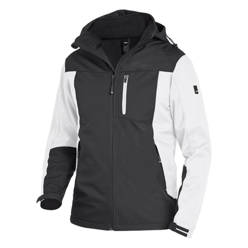 FHB JANNIK Softshell-Jack 1012 wit/antraciet