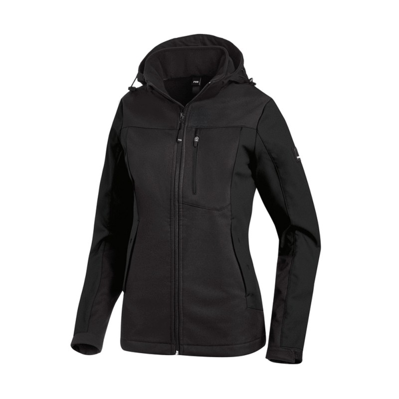 FHB JULIA Softshell Jack Dames 20 zwart